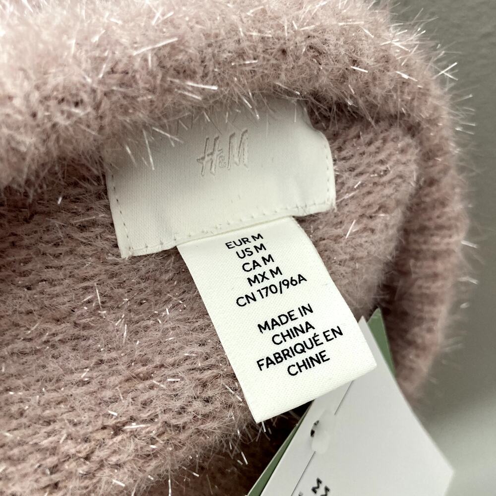 H&M NEW Glittery Cropped Sweater - Pink - Medium - Picture 9 of 9